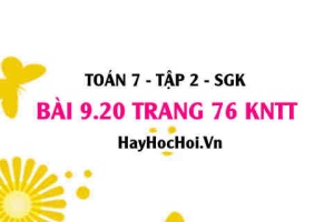 Bài 9.20 trang 76 Toán 7 Tập 2 Kết nối tri thức